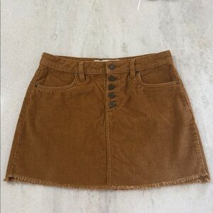 Brown Corduroy| Y2K Indigo Rein | 100% Cotton Button Up Mini Skirt